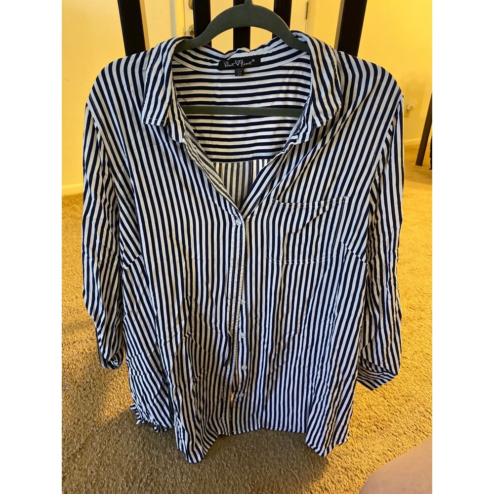 Black and White Striped Top